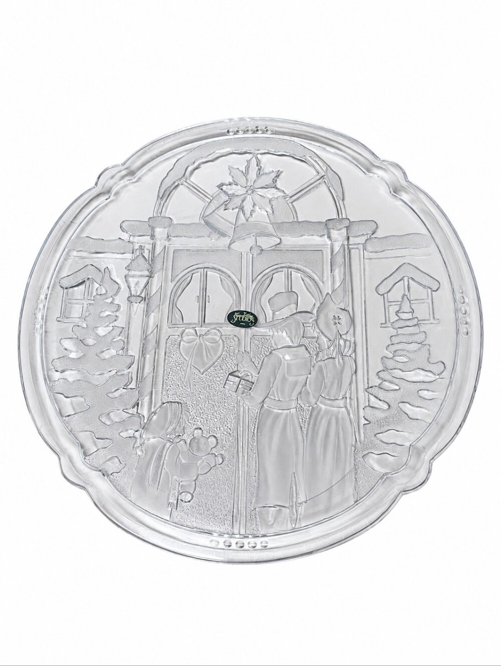 Crystal Clear Studios Christmas Holiday 14 Inch Serving Plate!